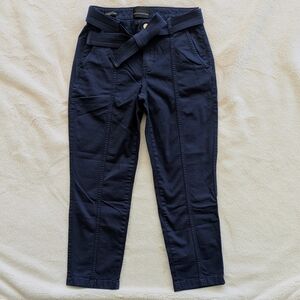 White House Black Market Navy Straight Leg Cropped Pants Size 2 Short NWOT